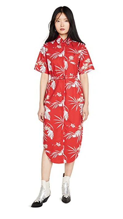 Shop Paco Rabanne Hawaii Dress In Red