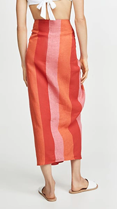 Shop Mara Hoffman Izzi Skirt In Red Multi