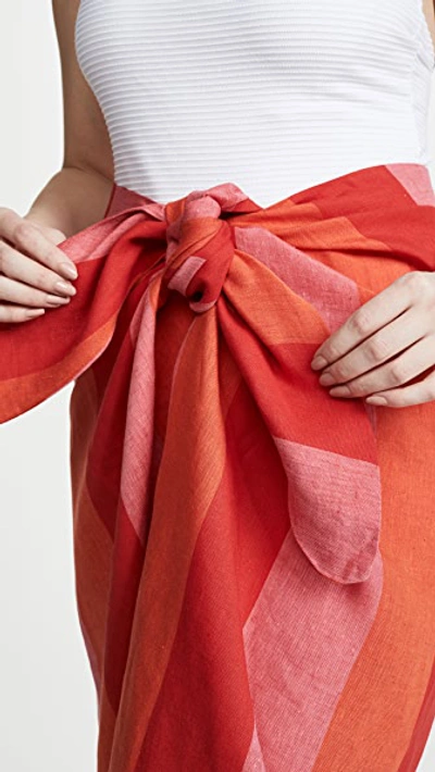 Shop Mara Hoffman Izzi Skirt In Red Multi