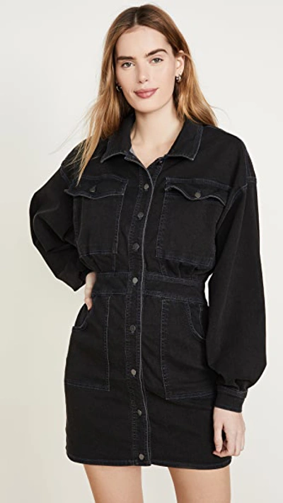 Free people black denim dress cheap