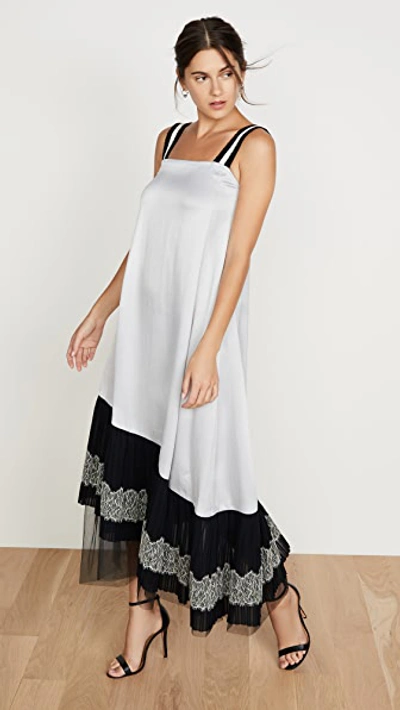 Lace Up Pleated Slip Dress