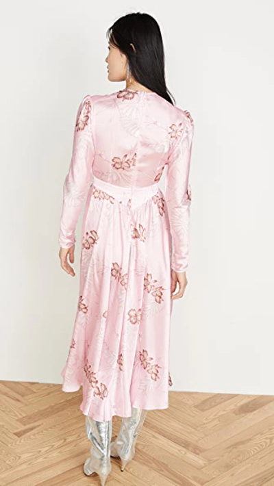 Shop Rabanne Long Sleeve Hawaii Dress With Puff Sleeves In Pink