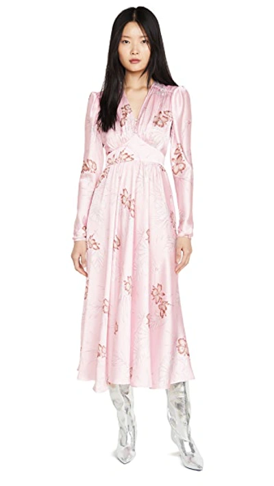 Shop Rabanne Long Sleeve Hawaii Dress With Puff Sleeves In Pink