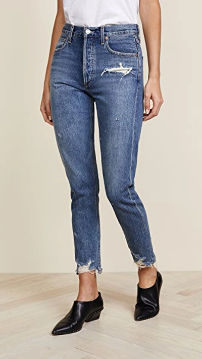 Shop Agolde Jamie High Rise Classic Jeans In Grade