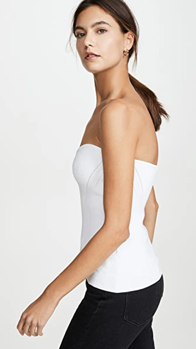Shop Cushnie Strapless Fitted Knit Top In White