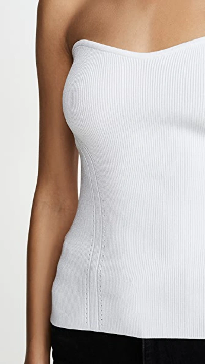 Shop Cushnie Strapless Fitted Knit Top In White