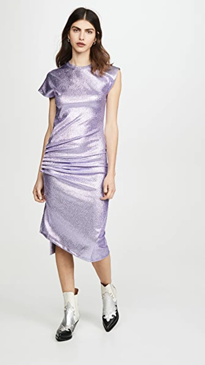 Shop Rabanne Metallic Dress In Light Purple