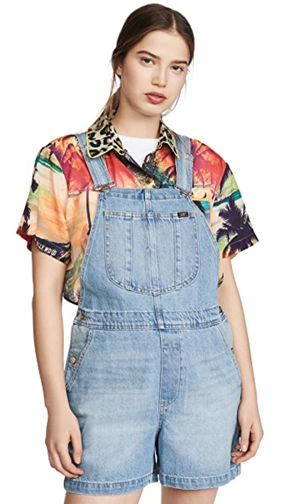 Shop Lee Vintage Modern Relaxed Overall Shorts In Frontier