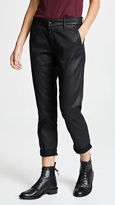 Shop Ag The Vinte Leatherette Caden Trousers In Leatherette Super Black