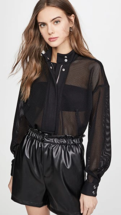 Shop Rta Josie Half-zip Shirt In Black