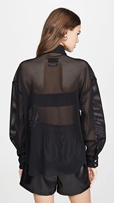 Shop Rta Josie Half-zip Shirt In Black