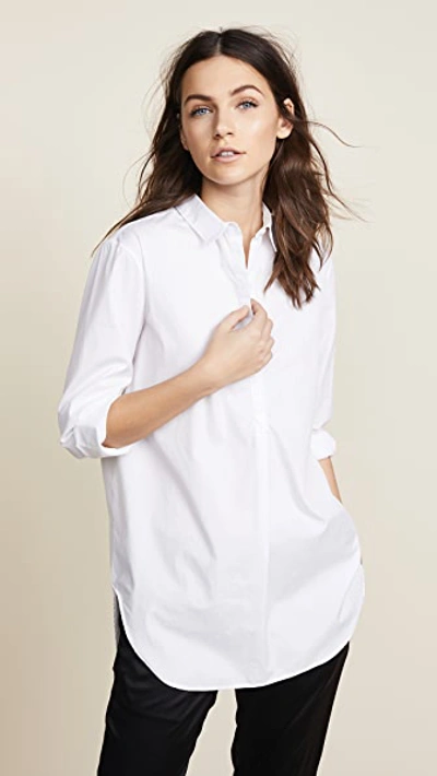 Shop Ayr Easy Half Placket Shirt In White