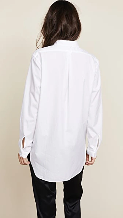 Shop Ayr Easy Half Placket Shirt In White