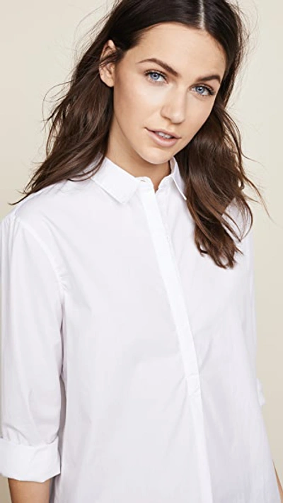 Shop Ayr Easy Half Placket Shirt In White