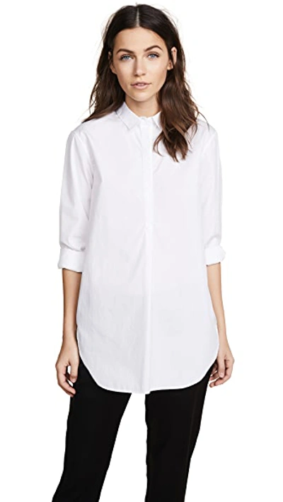 Shop Ayr Easy Half Placket Shirt In White