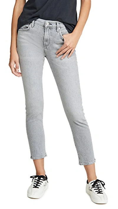Shop Agolde Toni Mid Rise Straight Jeans In Mirror