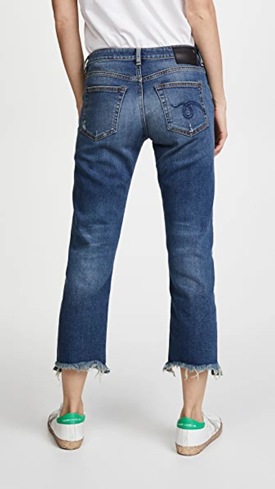 Shop R13 Straight Boy Jeans In Baylis With Rips