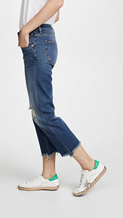 Shop R13 Straight Boy Jeans In Baylis With Rips