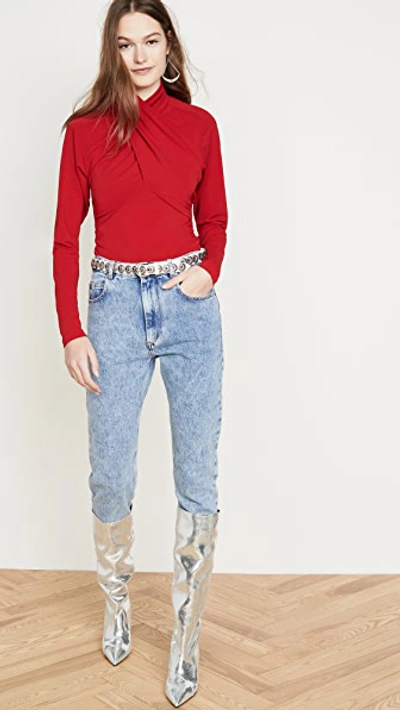 Shop Isabel Marant Georgina Top In Red