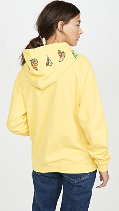 Shop Mira Mikati Sailing Boat Embroidered Hoodie In Yellow