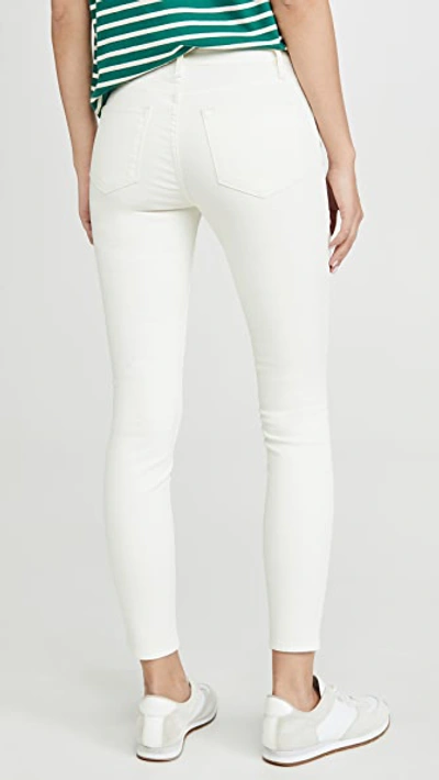 Shop Frame Le High Skinny Jeans In Off White Coated