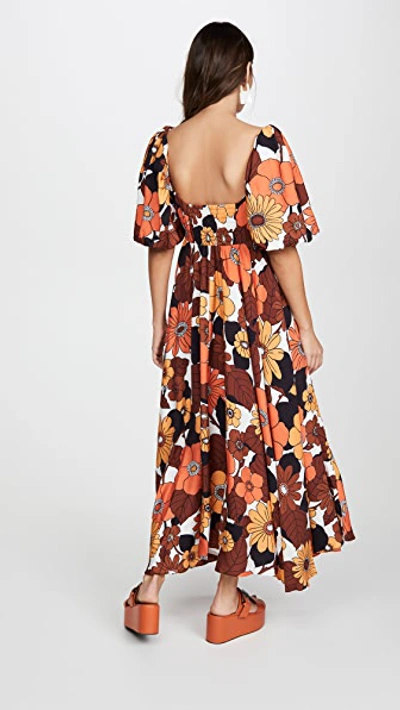 Shop Dodo Bar Or Mor Dress In Flower 4 Orange Brown