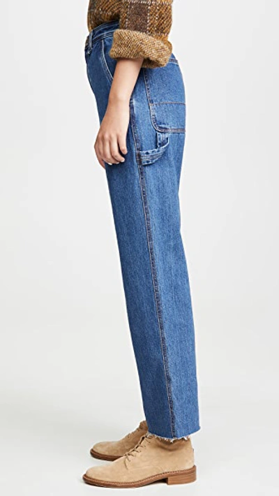 Shop Rag & Bone Ruth Super High Rise Straight Jeans In Clean Lagoon