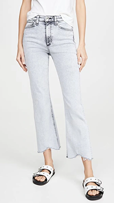 Shop Rag & Bone Nina High Rise Ankle Flare Jeans In Marble White