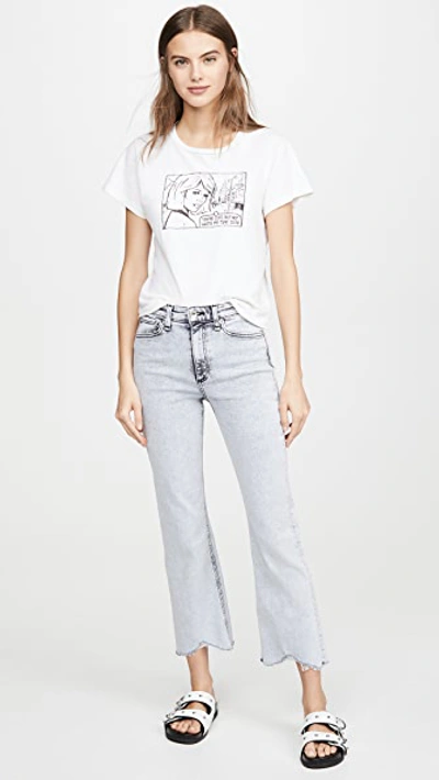 Shop Rag & Bone Nina High Rise Ankle Flare Jeans In Marble White