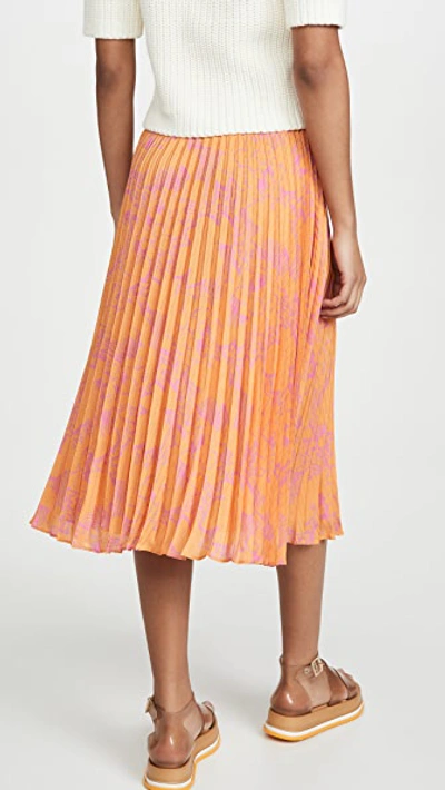 Shop Tanya Taylor Jeana Skirt In Ikat Flower Orange