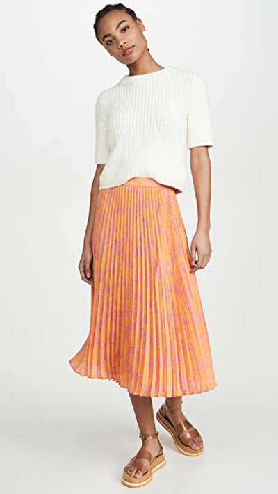 Shop Tanya Taylor Jeana Skirt In Ikat Flower Orange