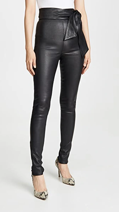 J Brand X Elsa Hosk Friday High-rise Leather Leggings In Black | ModeSens