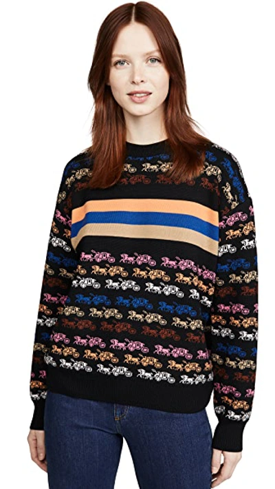 Shop Coach 1941 Rainbow Horse And Carriage Crew Neck Sweater In Multi