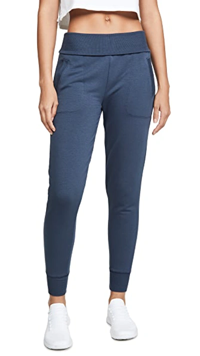 Shop Beyond Yoga Foldover Sweatpants In Nocturnal Navy