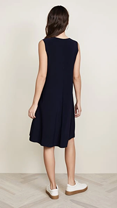 Shop Norma Kamali Kamali Kulture Sleeveless Swing Dress In Midnight