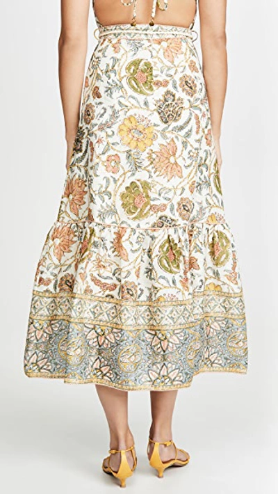 Shop Zimmermann Edie Long Skirt In Cream Paisley