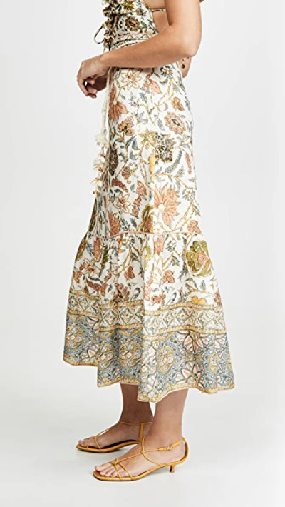 Shop Zimmermann Edie Long Skirt In Cream Paisley