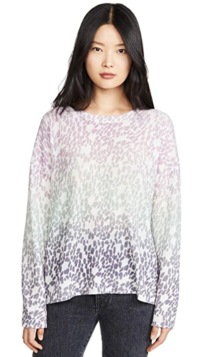 Shop 360 Sweater Izzy Cashmere Pullover In Mallow/seafoam