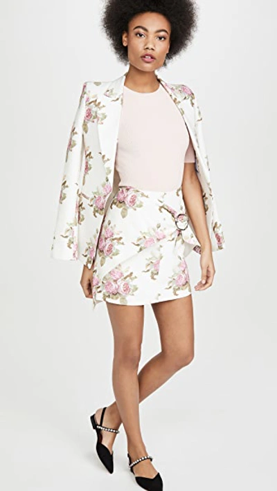 Shop Paco Rabanne Printed Skirt In Light Beige Bouquet