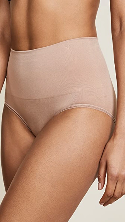 Yummie Seamlessly Shaped Ultralight Briefs In Almond