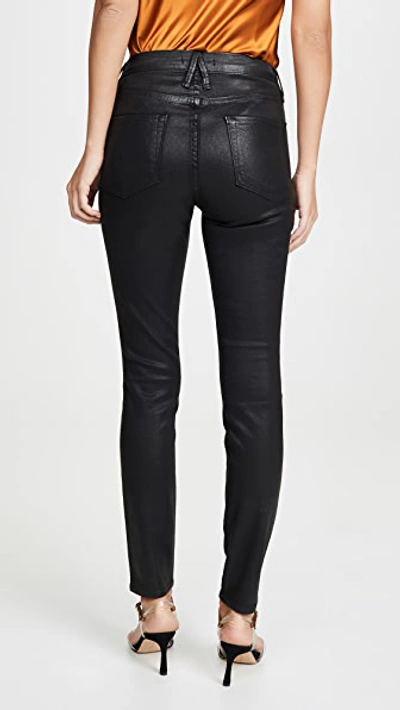 Shop Good American Good Legs Leather Like Coated Jeans In Black