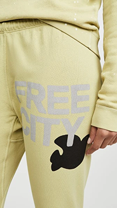 Shop Freecity Free City Swami Sweats In Chartreuse Dust