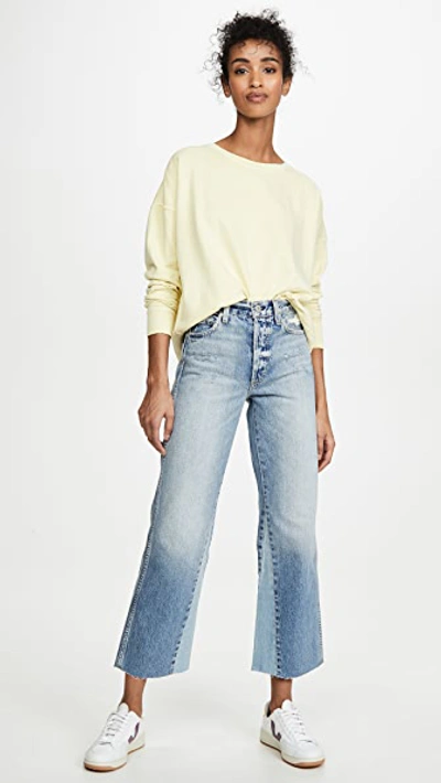 Shop Amo Diy Wide Leg High Rise Relaxed Bootcut Jeans In Charmer