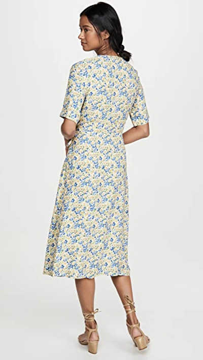 Shop Apc Mathilda Dress In Jaune Clair