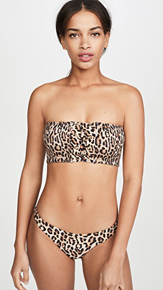 leopard bandeau swimsuit