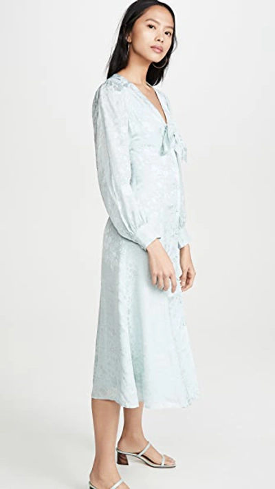 Shop Alexa Chung Floral V Neck Dress In Icy Blue