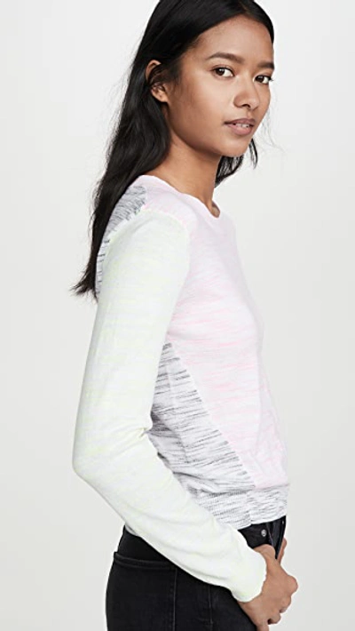 Shop Autumn Cashmere Space Dye Colorblock Crew Tee In Multi