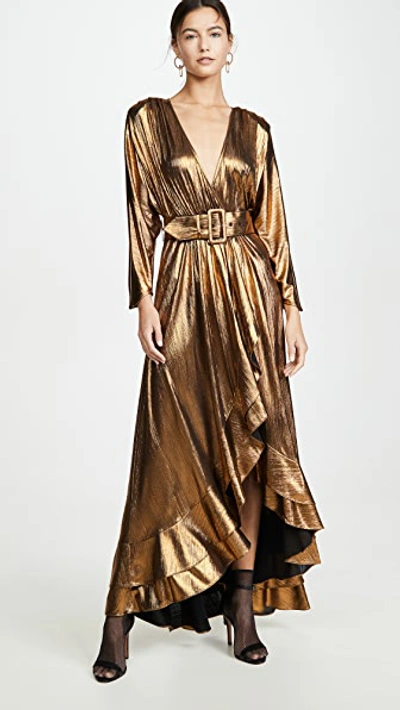 Shop Retroféte Wayne Dress In Gold