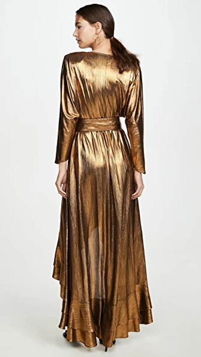 Shop Retroféte Wayne Dress In Gold