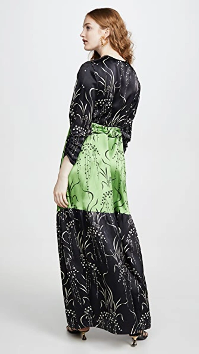 Shop Veda Swan Silk Dress In Combo